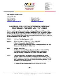 Preview of MDOT MTA Purple Line First Rail Advisory